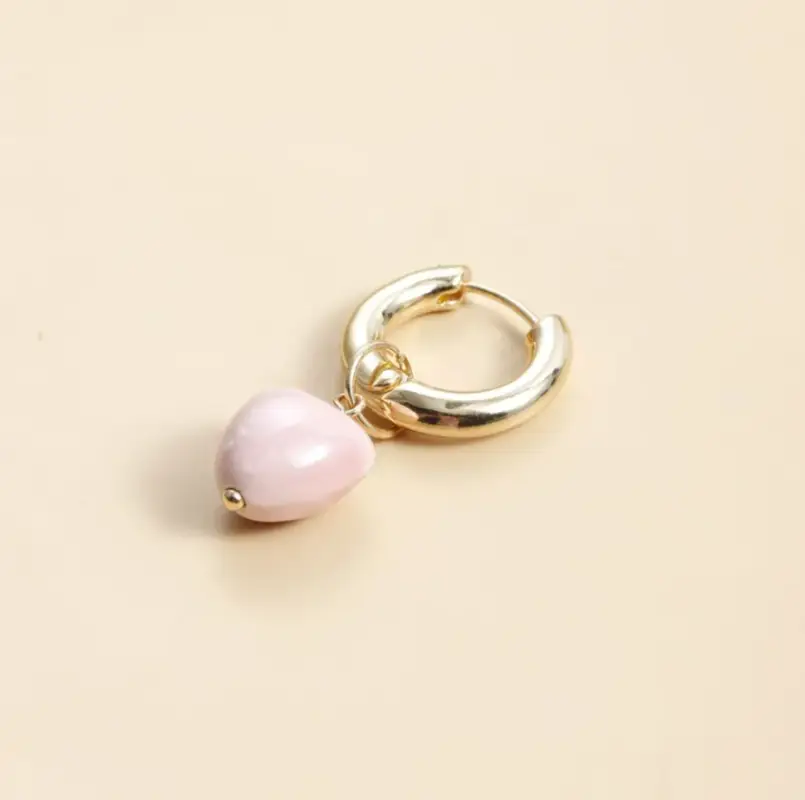 Серьги конго трансформеры розовые с подвесом золотистые