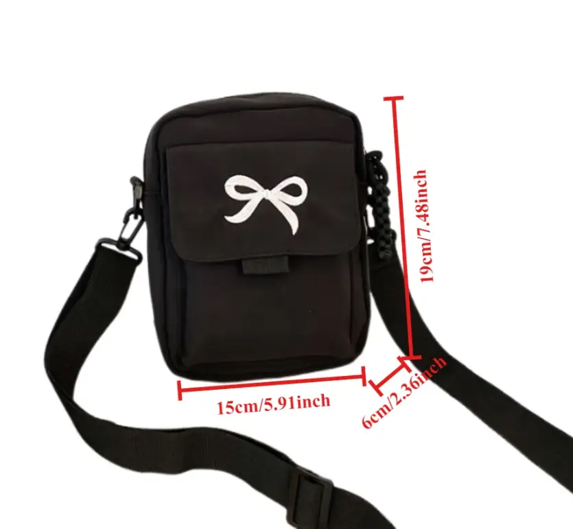 Сумка кросс-боди с бантиком черная