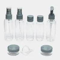 Дорожный набор флаконов 7 штук серые