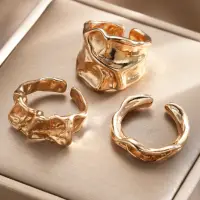 Набор колец old money бижутерия золотистые