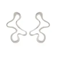 Серьги Хаотичной формы серебристые