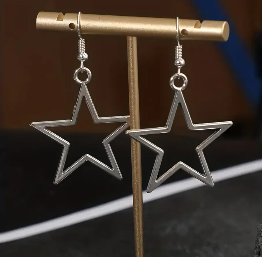 Серьги Звезды золотистые