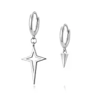 Серьги с подвесками Звезда серебро