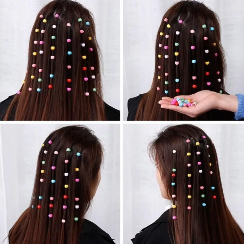 Набор заколок бусин для волос разноцветные 50 штук