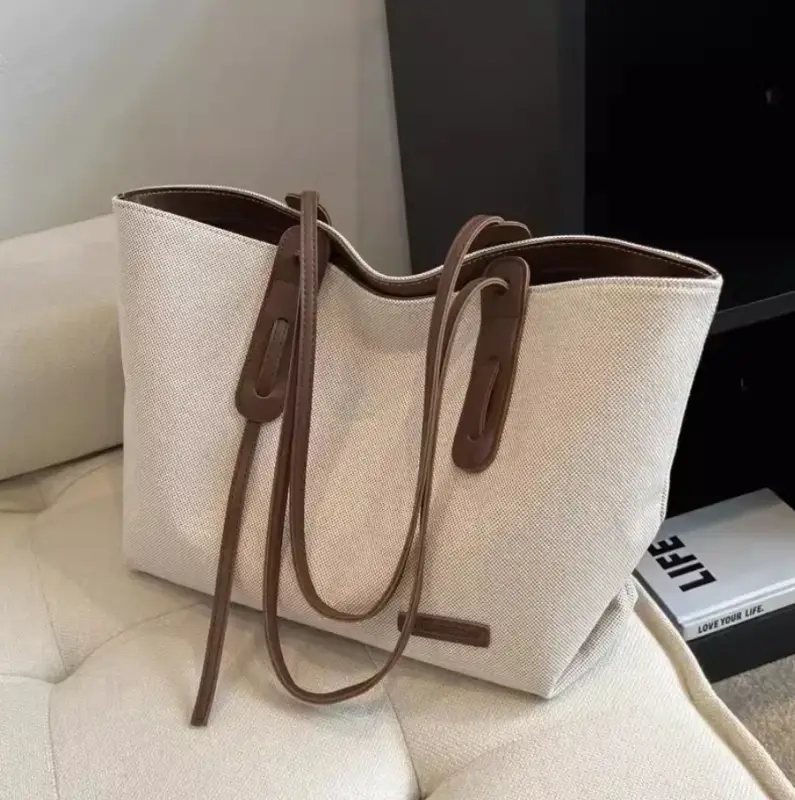 Сумка-мессенджер тканевая бежевая