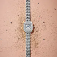 Часы женские наручные со стразами кварцевые серебристые