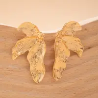 Серьги пусеты Цветы крупные золотистые