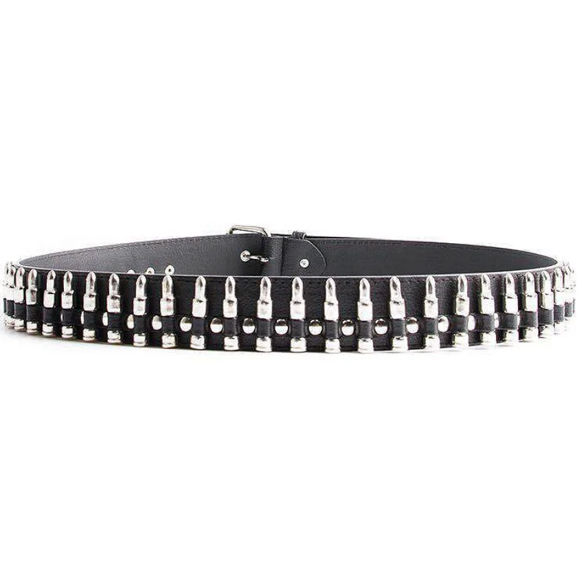 Ремень черный патронташ 85 см