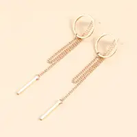 Серьги женские с цепочкой золотистые