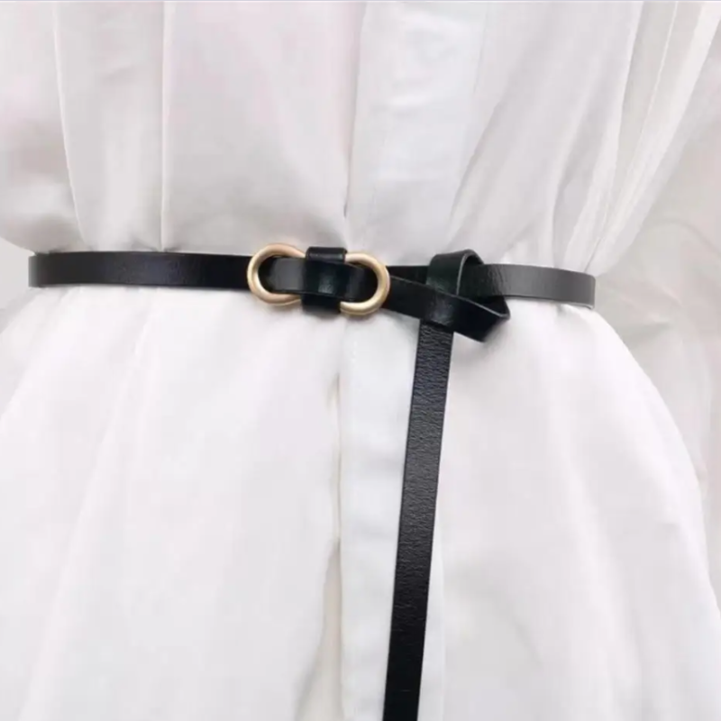 Ремень тонкий на пояс черный 105 см Ремень тонкий на пояс черный 105 см