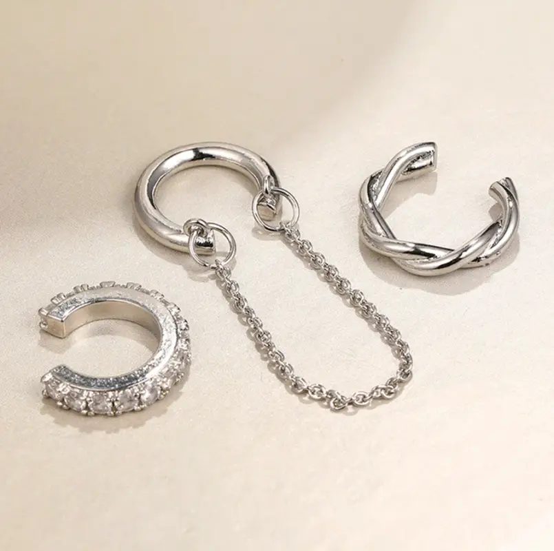 Каффы набор серебристые 3 штуки