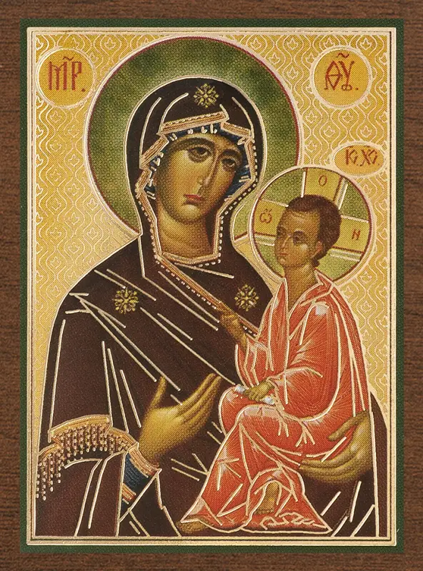 Икона БМ "Тихвинская" 4х6 на МДФ-6