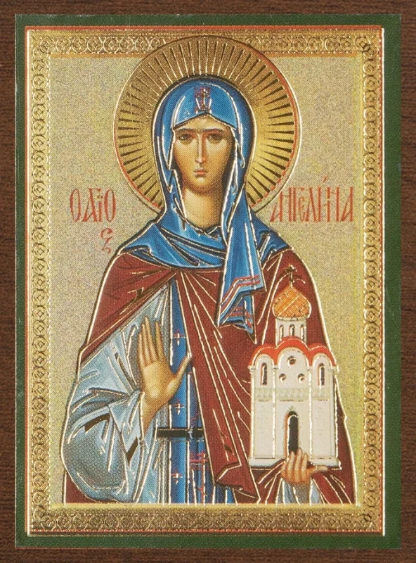 Икона "Ангелина Сербская" Вид 2 4х6 на МДФ-6