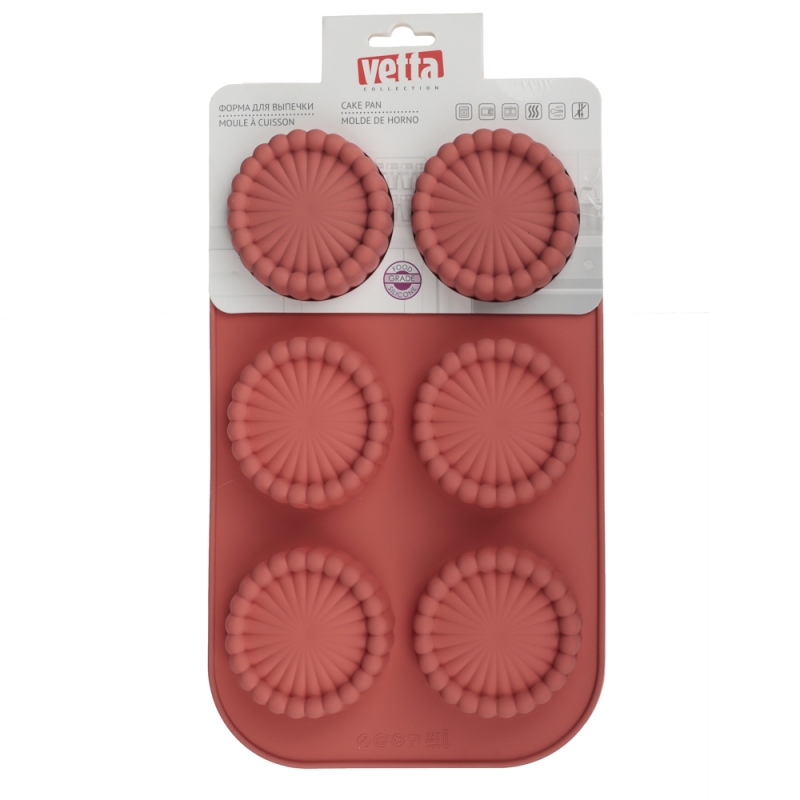 VETTA Форма силиконовая 6 ячеек, 29x17x2см "Шарлотка"