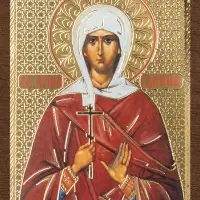 Икона "Галина Коринфская" 4х6 на МДФ-6