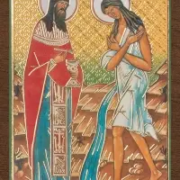 Икона "Зосима и Мария" 4х6 на МДФ-6