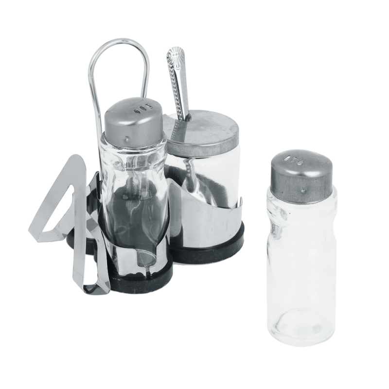 VETTA Набор для соли, перца и горчицы с салфетницей VETTA Набор для соли, перца и горчицы с салфетницей "Комфорт", h13см, нерж. сталь, стекло