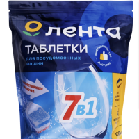 Таблетки для посудомоечных машин ЛЕНТА в водорастворимой оболочке, 100шт