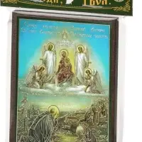 Икона "Явление Богородицы Александру Свирскому" 6х9 на МДФ-6