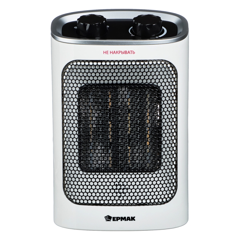 ЕРМАК Тепловентилятор керамический вращающийся 750/1500Вт, термостат, защита от перегрева, ручка ЕРМАК Тепловентилятор керамический вращающийся 750/1500Вт, термостат, защита от перегрева, ручка