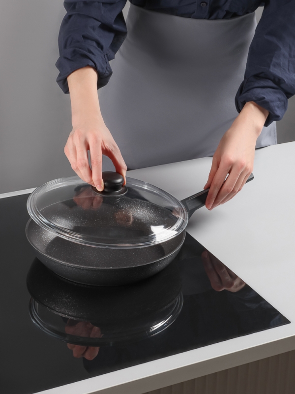 SATOSHI Крышка стеклянная безободковая с ручкой 26см