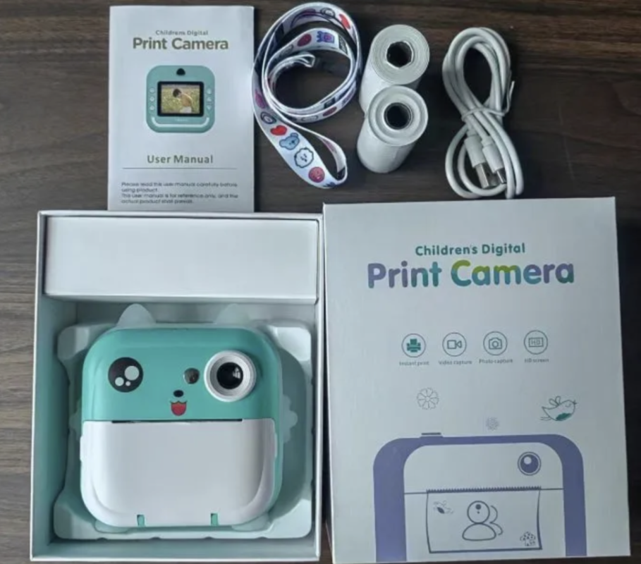 Детский фотоаппарат моментальной печати цвет розовый