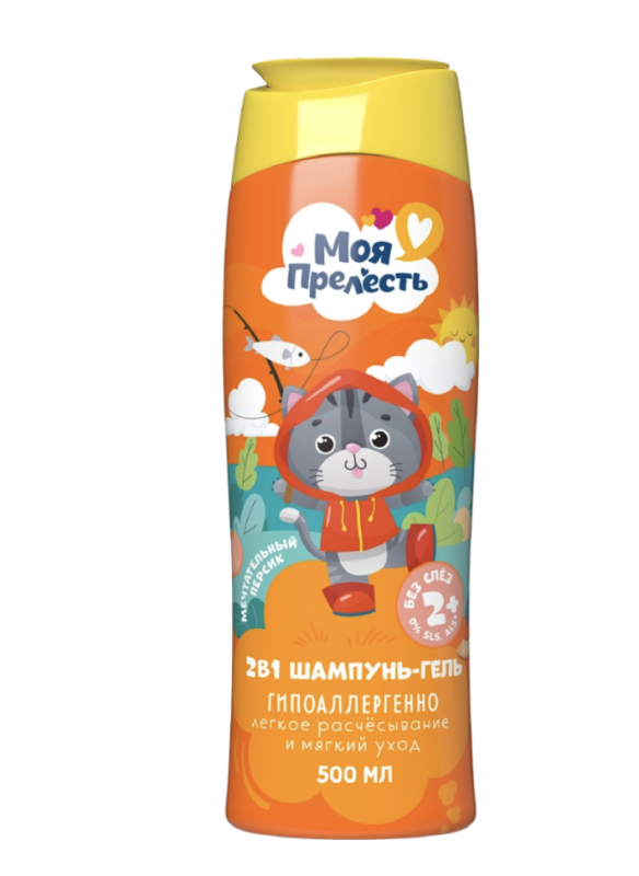Шампунь-гель детский МОЯ ПРЕЛЕСТЬ Персиковый нектар 2в1, 500мл