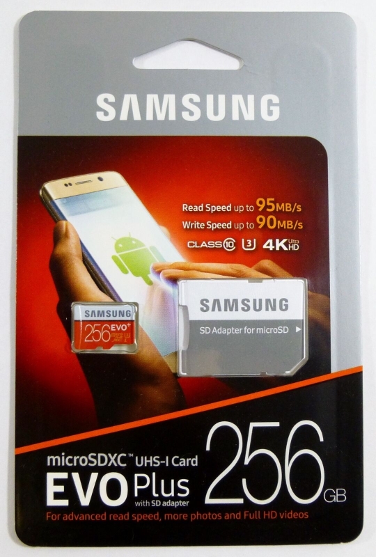 Карта памяти Microsd Class 10 Evo Plus 256 gb