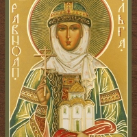 Икона "Ольга Равноапостольная", вид1, 4х6 на МДФ-6