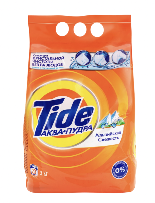 Стиральный порошок TIDE Альпийская свежесть, автомат, 3кг
