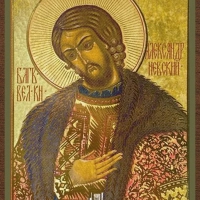 Икона "Александр Невский" (поясной) 4х6 на МДФ-6