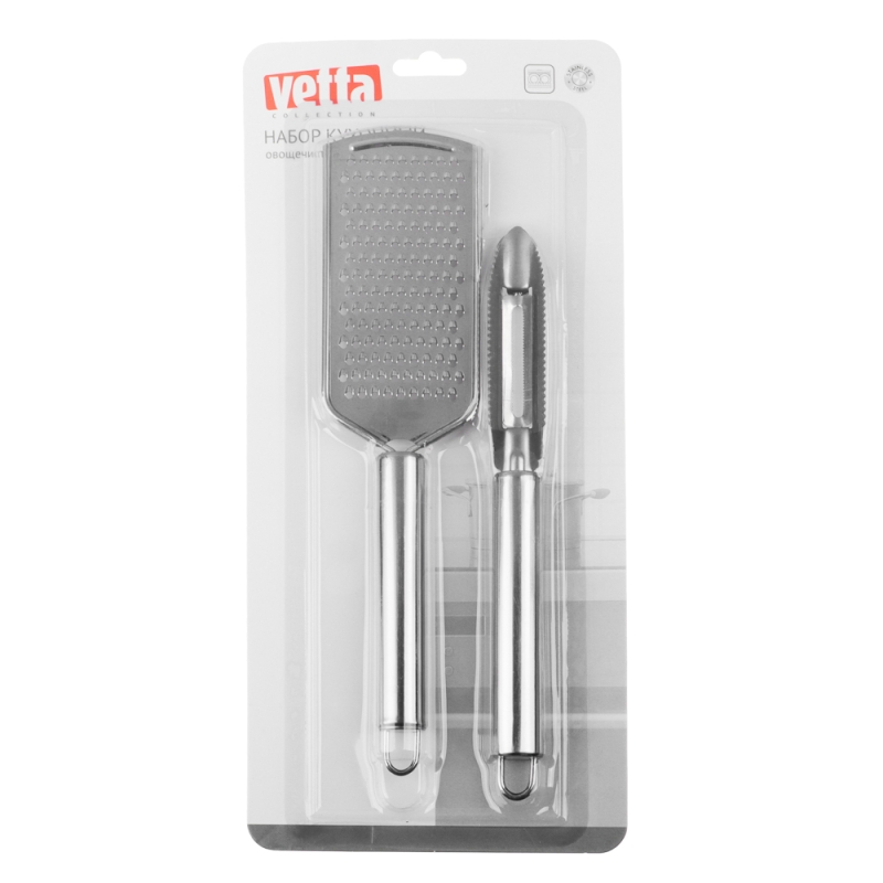 VETTA Набор кухонный, овощечистка+терка, нерж. сталь VETTA Набор кухонный, овощечистка+терка, нерж. сталь