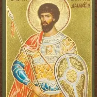 Икона "Виктор Дамасский" 4х6 на МДФ-6