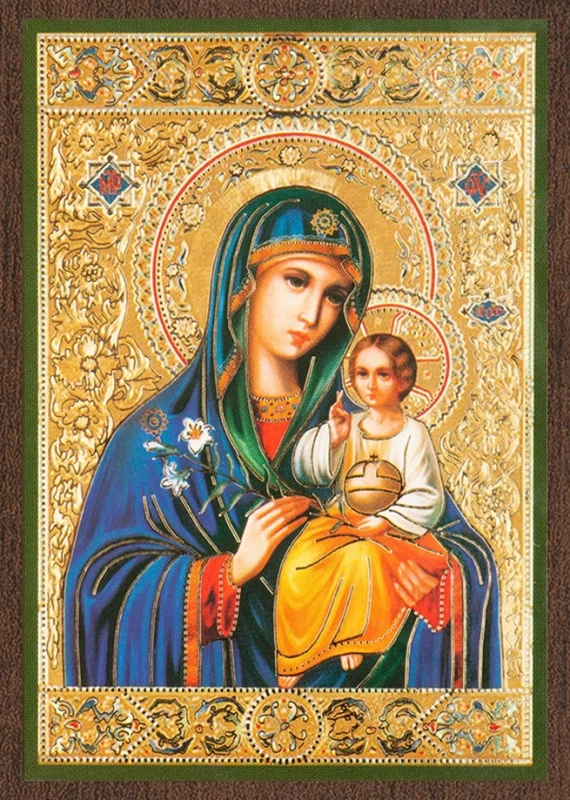 Икона БМ "Неувядаемый цвет" 6х9 на МДФ-6