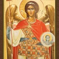 Икона "Архангел Михаил" 4х6 на МДФ-6