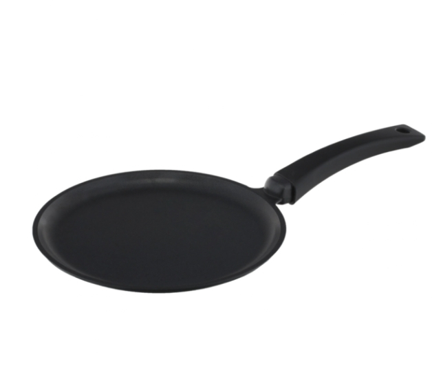 Сковорода блинная HOMECLUB Basic 24см литая, ручка soft-touch