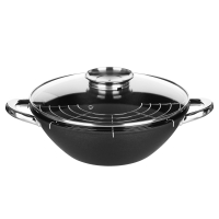 SATOSHI Казан чугун,30см,4,4л,антипр.покр, нерж.ручк,решетка,стекл.крыш,нейлон.лопатка,бамб.палочки