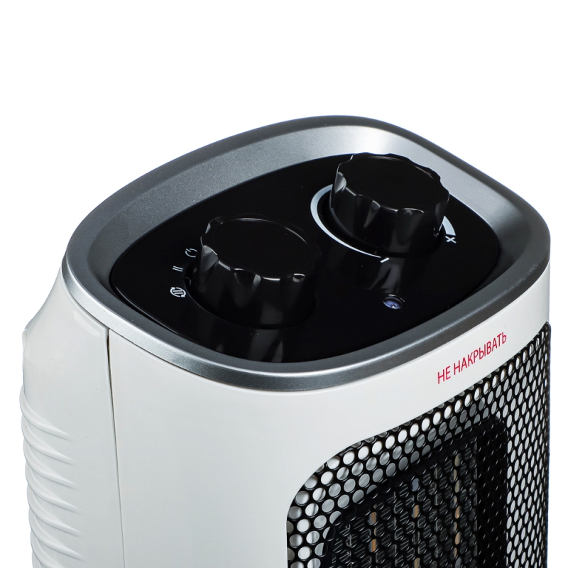 ЕРМАК Тепловентилятор керамический вращающийся 750/1500Вт, термостат, защита от перегрева, ручка ЕРМАК Тепловентилятор керамический вращающийся 750/1500Вт, термостат, защита от перегрева, ручка