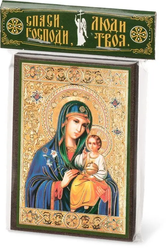 Икона БМ "Неувядаемый цвет" 6х9 на МДФ-6