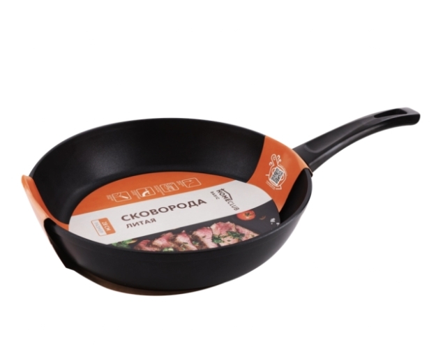 Сковорода HOMECLUB Basic 28см литая, ручка soft-touch