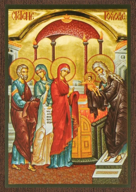 Икона "Сретение Господне" 6х9 на МДФ-6