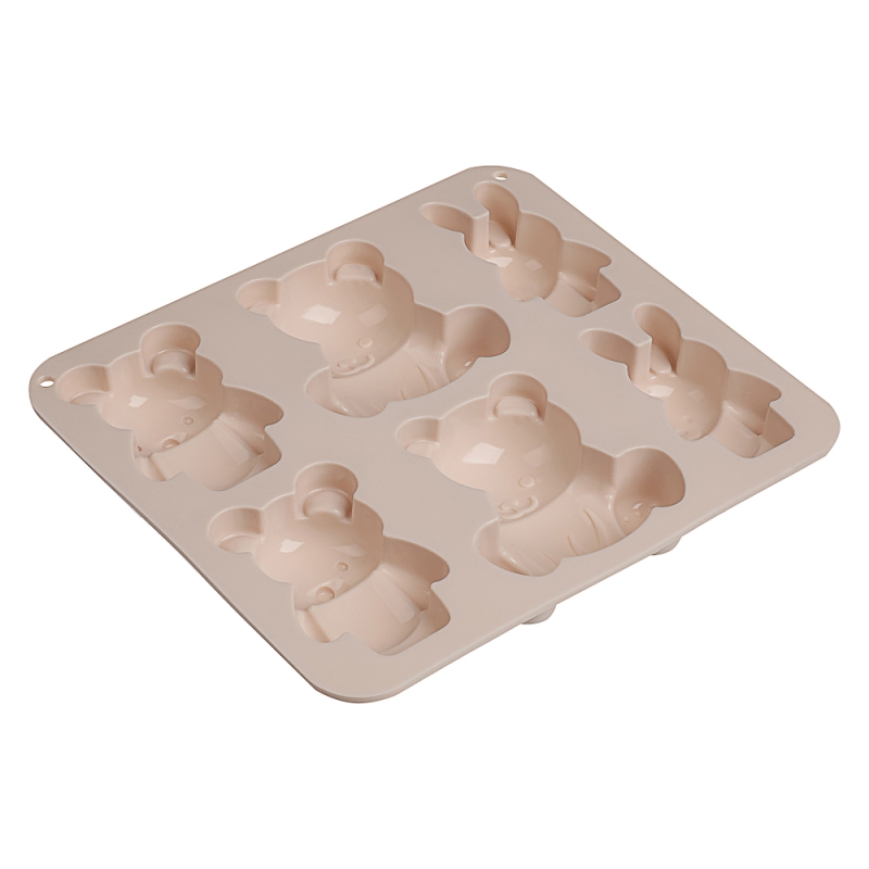 VETTA Форма для выпечки 6 ячеек 16х14х2см, "Мишки и зайчики", силикон, 3 цвета