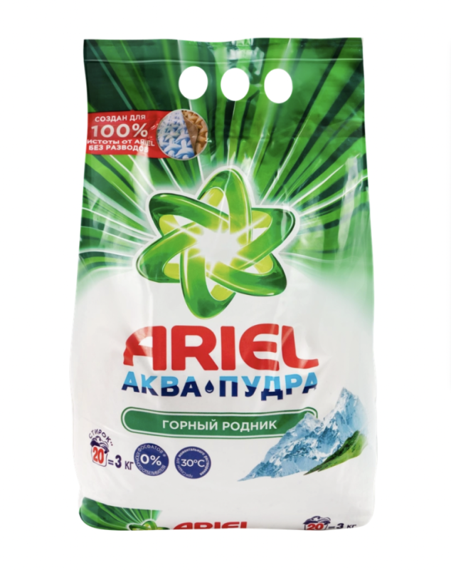 Стиральный порошок ARIEL Горный родник, автомат, 3кг