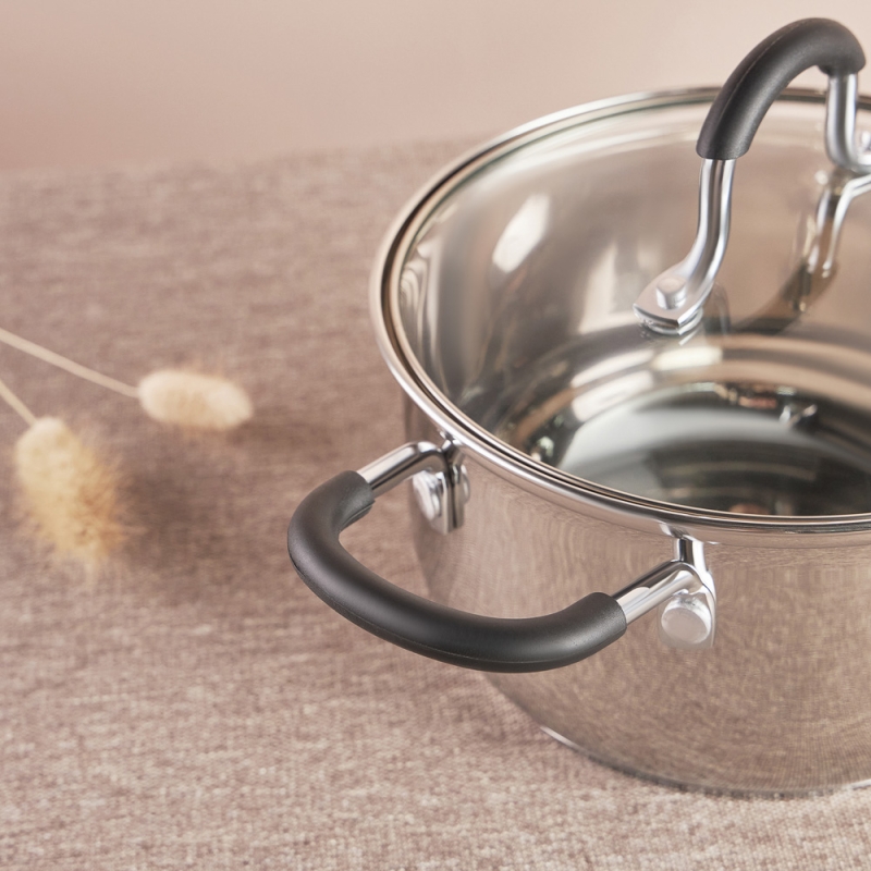 SATOSHI Альбер Кастрюля 18х10,5см, 2,5л, со стекл. крышкой, индукция