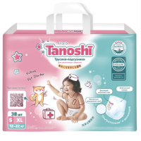 Трусики-подгузники детские TANOSHI XL 12&ndash;22кг, 38шт