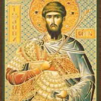 Икона "Иоанн Воин" 4х6 на МДФ-6