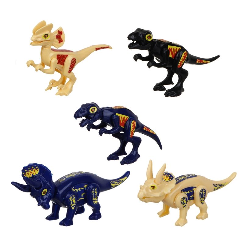 ИГРОЛЕНД Конструктор "Мир динозавров", ABS, 9.5х15см, 5 дизайнов