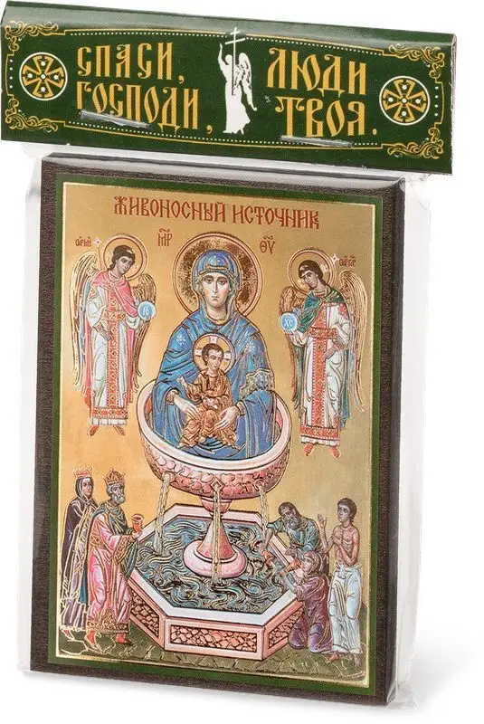 Икона БМ "Живоносный Источник" 6х9 на МДФ-6