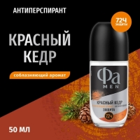 Дезодорант роликовый мужской ФА Men Красный кедр, 50мл Дезодорант роликовый мужской ФА Men Красный кедр, 50мл