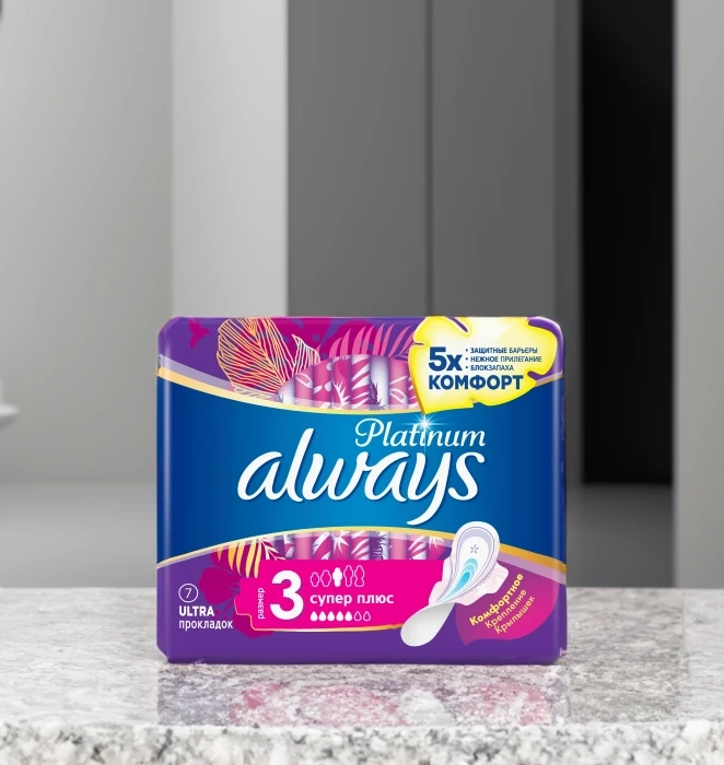 Прокладки ALWAYS Platinum Супер Плюс, ультратонкие, с крылышками, 7шт Прокладки ALWAYS Platinum Супер Плюс, ультратонкие, с крылышками, 7шт